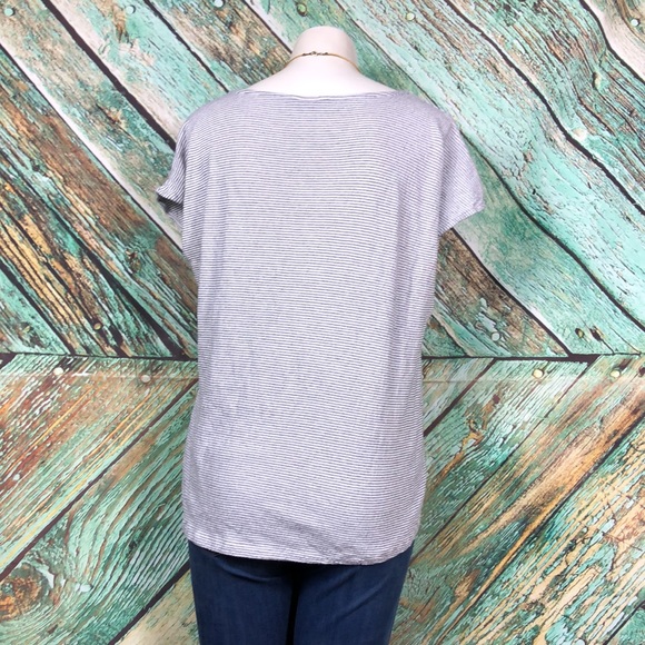 B5 - Lucky Brand Stripe Button Tie Front Shirt - Med - Picture 4 of 6